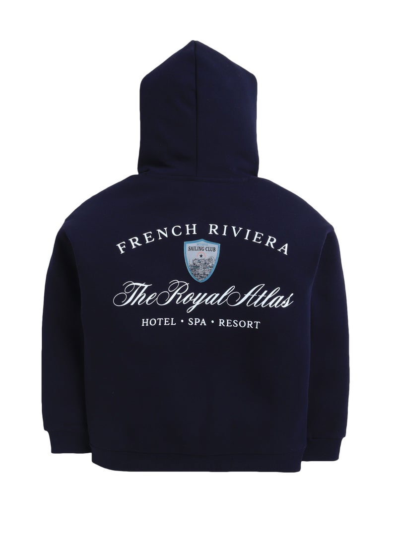 فكتور اند جين سويت شيرت بغطاء رأس للأولاد باللون الكحلي - Image 4