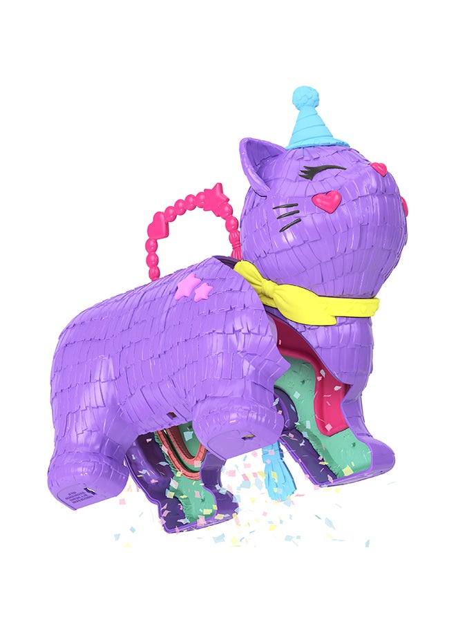 Polly Pocket Micro Dolls & Playset With 23 Surprise Accessories Including Pets, Birthday Party Celebration Kitty Playset, Ferris Wheel Ride - Image 4