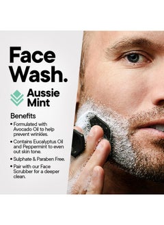 TOOLETRIES Tooletries - Hydrating Men’s Face Wash - Aussie Mint Scent - Sulphate Free, Paraben Free - Moisturising with Peppermint & Avocado Oil - Naturally Foaming, Deep Cleansing - 150ml  - Image 3