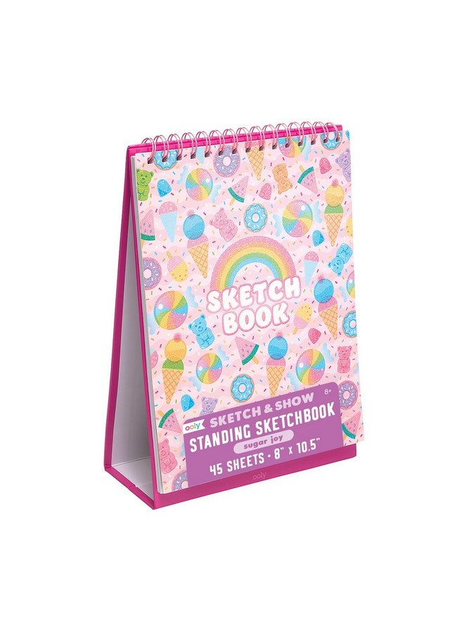 أولي دفتر رسم OOLY Sketch and Show Standing يحتوي على 45 صفحة كبيرة مقاس 10.5 × 8، مثقوب لسهولة الإزالة، 120 جرام لكل متر مربع/ 32 رطل، مثالي للعلامات والأقلام الملونة والمزيد [Sugar Joy] - Image 1