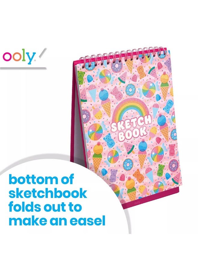 أولي دفتر رسم OOLY Sketch and Show Standing يحتوي على 45 صفحة كبيرة مقاس 10.5 × 8، مثقوب لسهولة الإزالة، 120 جرام لكل متر مربع/ 32 رطل، مثالي للعلامات والأقلام الملونة والمزيد [Sugar Joy] - Image 2