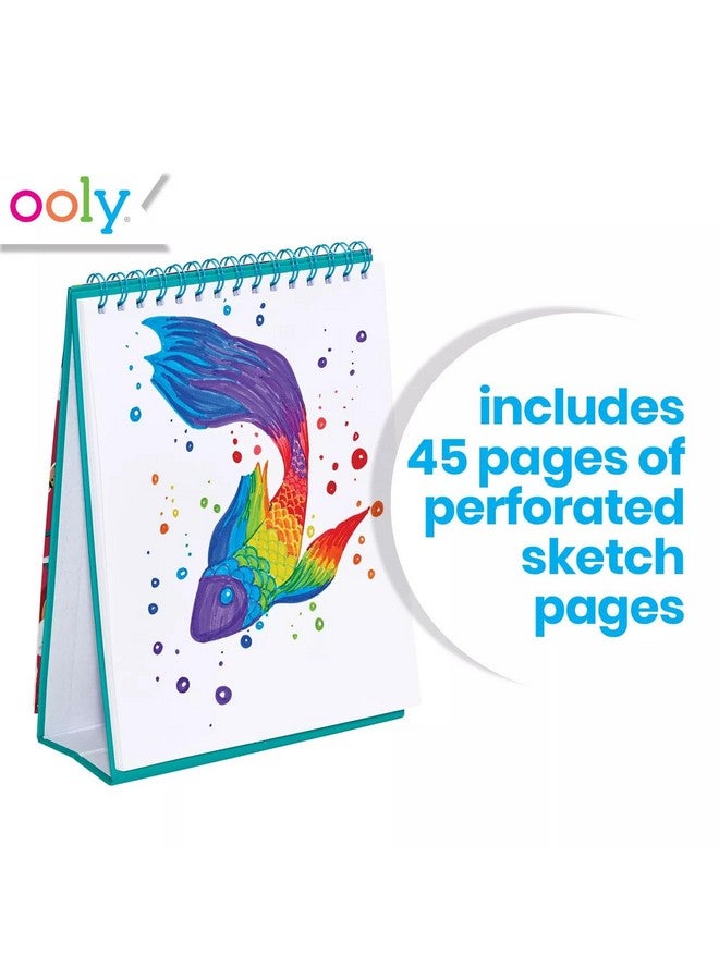 أولي دفتر رسم OOLY Sketch and Show Standing يحتوي على 45 صفحة كبيرة مقاس 10.5 × 8، مثقوب لسهولة الإزالة، 120 جرام لكل متر مربع/ 32 رطل، مثالي للعلامات والأقلام الملونة والمزيد [Sugar Joy] - Image 3