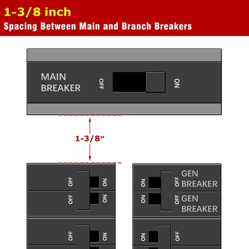 Natupal Generator Interlock Kit Compatible With Square D Qo Hom 150 Or 200 Amp Panels. 1 3/8 Inch Spacing Between Main And Branch Breaker  Update Versioner  Professional And Interlock Kit  New Version - Image 3