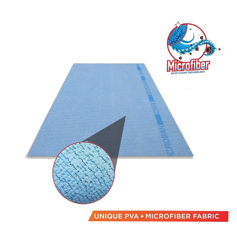 Tandem Kitchen Sponge Cloth for Table Tops and Glass Wipe Combination of Microfiber and PVA Cloth 5Pcs Light Blue - Image 2