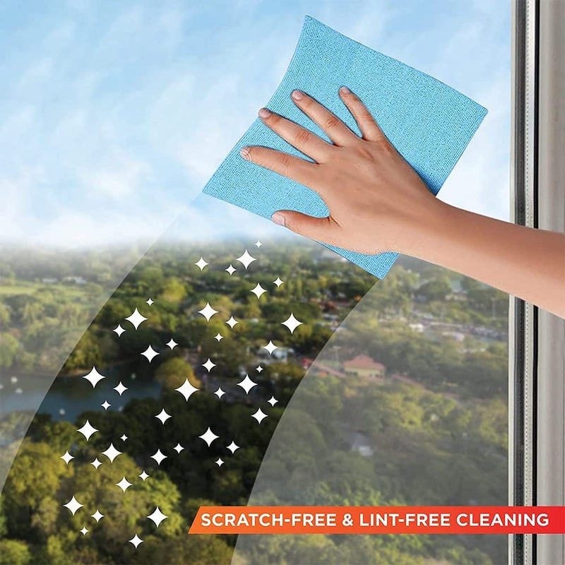Tandem Kitchen Sponge Cloth for Table Tops and Glass Wipe Combination of Microfiber and PVA Cloth 5Pcs Light Blue - Image 4