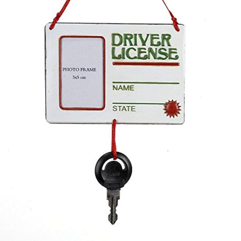 Kurt Adler "Driver License" Picture Frame With Key Ornament - Image 4