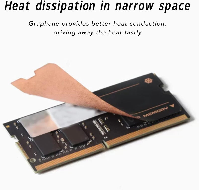 klarako 2pcs DDR5/DDR4 Cooling Heatsink Graphene Fast Conduction Stable Copper Heat Sink for DDR4 DDR5 Laptop Memory - Image 2