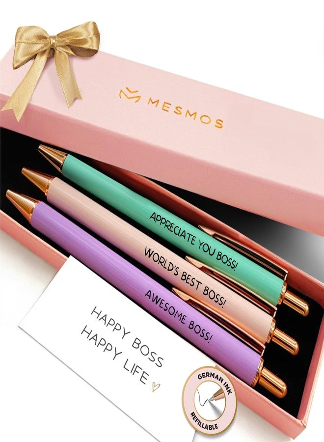 MESMOS 3pk Fancy Ballpoint Pens for Women, Best Boss Lady Gifts for Women, Boss Appreciation Birthday National Day Thank You Gifts - Image 1
