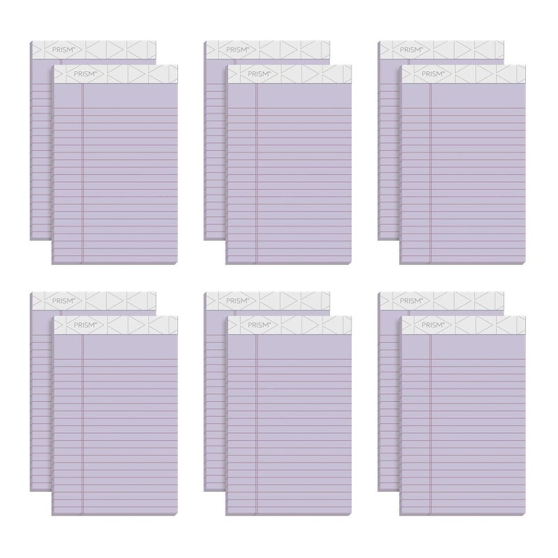 TOPS Prism+ Writing Pads, 5x 8, Perforated, Jr. Legal Ruled, Narrow 1/4 Spacing, Orchid, 50 Sheets, 12 Pack (63040) - Image 1