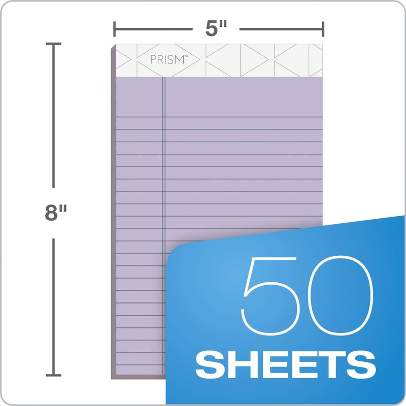 TOPS Prism+ Writing Pads, 5x 8, Perforated, Jr. Legal Ruled, Narrow 1/4 Spacing, Orchid, 50 Sheets, 12 Pack (63040) - Image 3