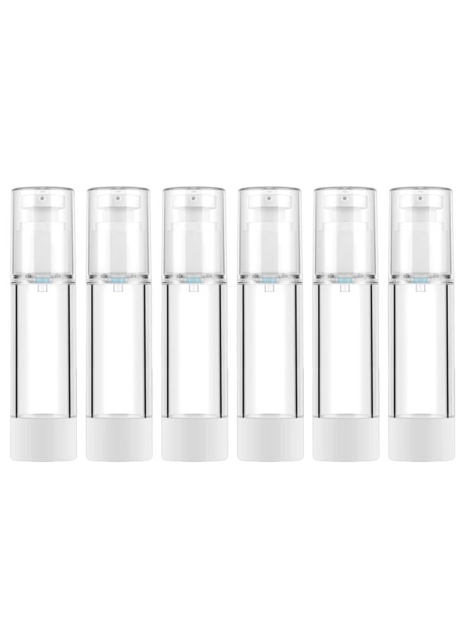 6PCS Clear Airless Cosmetic Cream Pump Bottle Travel Size Dispenser Refillable Containers/Foundation Travel Pump Bottle for Shampoo 50ml - Image 1