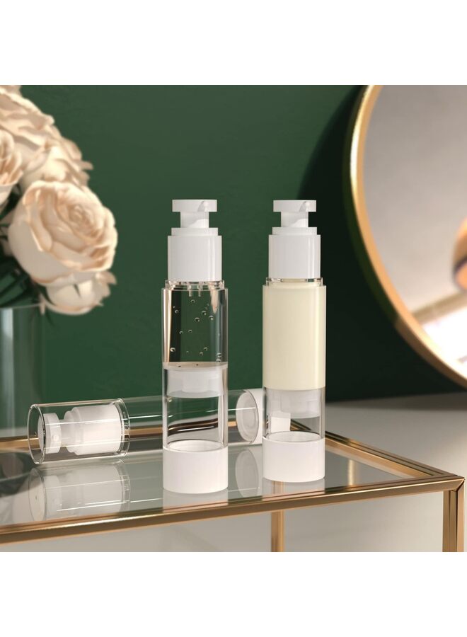 6PCS Clear Airless Cosmetic Cream Pump Bottle Travel Size Dispenser Refillable Containers/Foundation Travel Pump Bottle for Shampoo 50ml - Image 2