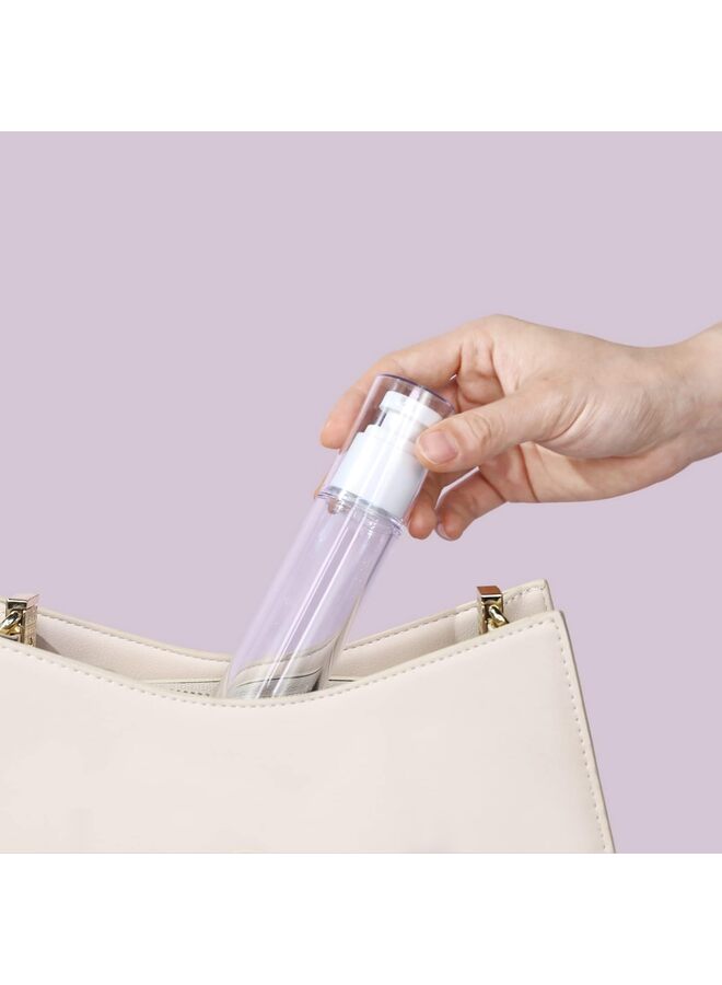 6PCS Clear Airless Cosmetic Cream Pump Bottle Travel Size Dispenser Refillable Containers/Foundation Travel Pump Bottle for Shampoo 50ml - Image 4