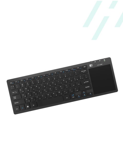 Wireless Bluetooth Keyboard With Touchpad for Mac/IOS, Android and Windows Tablet Black