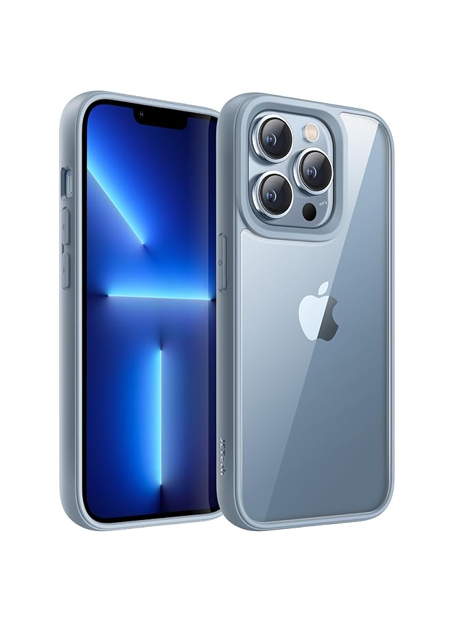 Jetech Case For Iphone 13 Pro 6.1 Inch Shockproof Phone Bumper Cover Solid Color Matte Tpu Frame Anti Scratch Clear Back Sierra Blue - Image 1