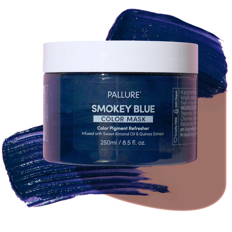 Pallure Color Pigment Refresher Mask Semi Permanent Hair Color Depositing Conditioner 85 Oz Smokey Blue