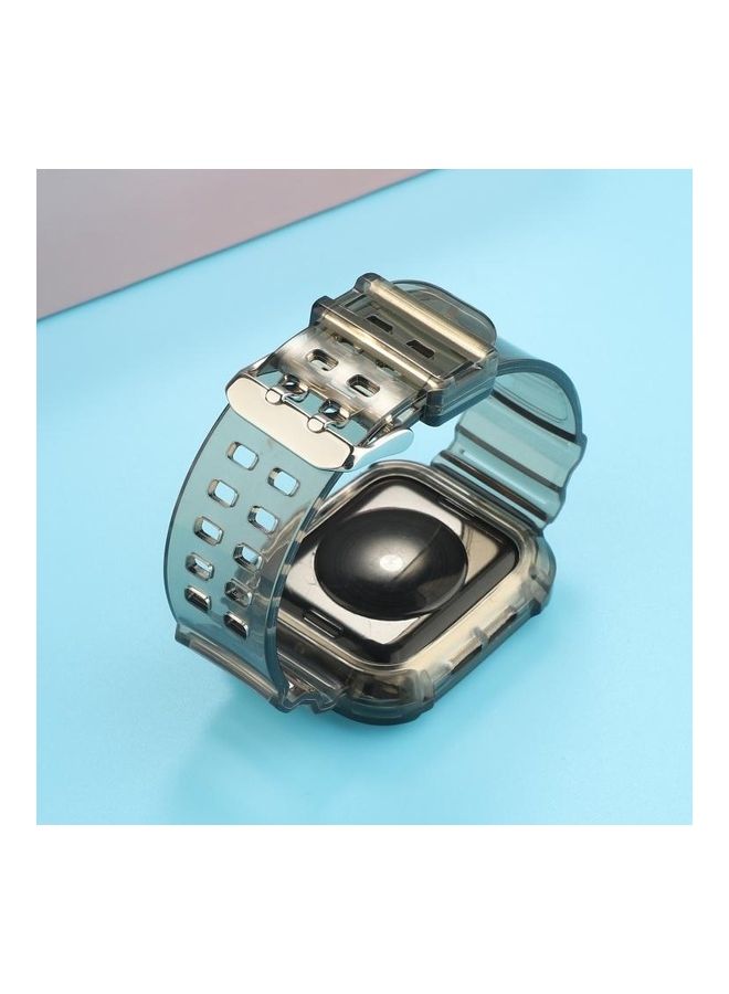 NIBEMINENT Transparent TPU Integrated Replacement Watch Strap Black - Image 4