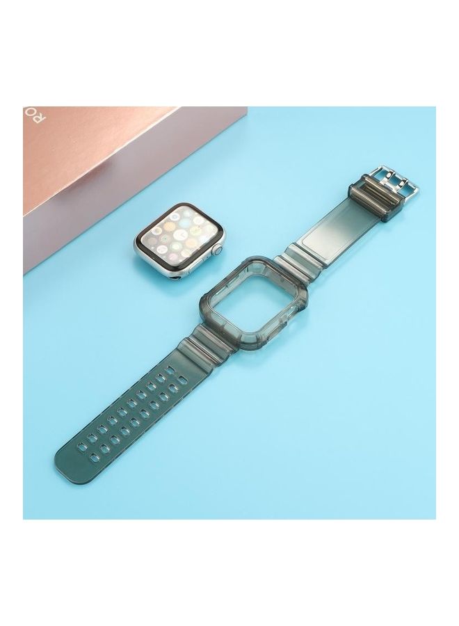 NIBEMINENT Transparent TPU Integrated Replacement Watch Strap Black - Image 1