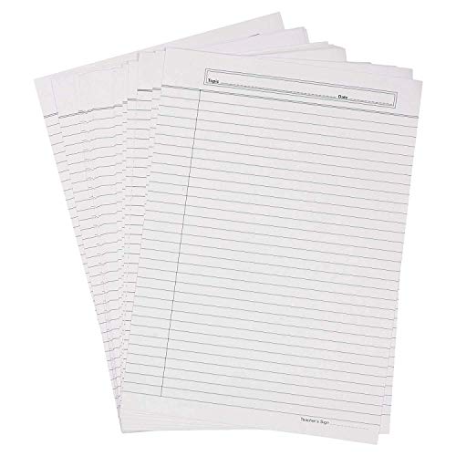 D S R Eclet 90 GSM A4 Ruled Thick White Project Sheets (100 Sheets, Both Side Ruled) for Project/Assignment/Practical/Homework - Image 1
