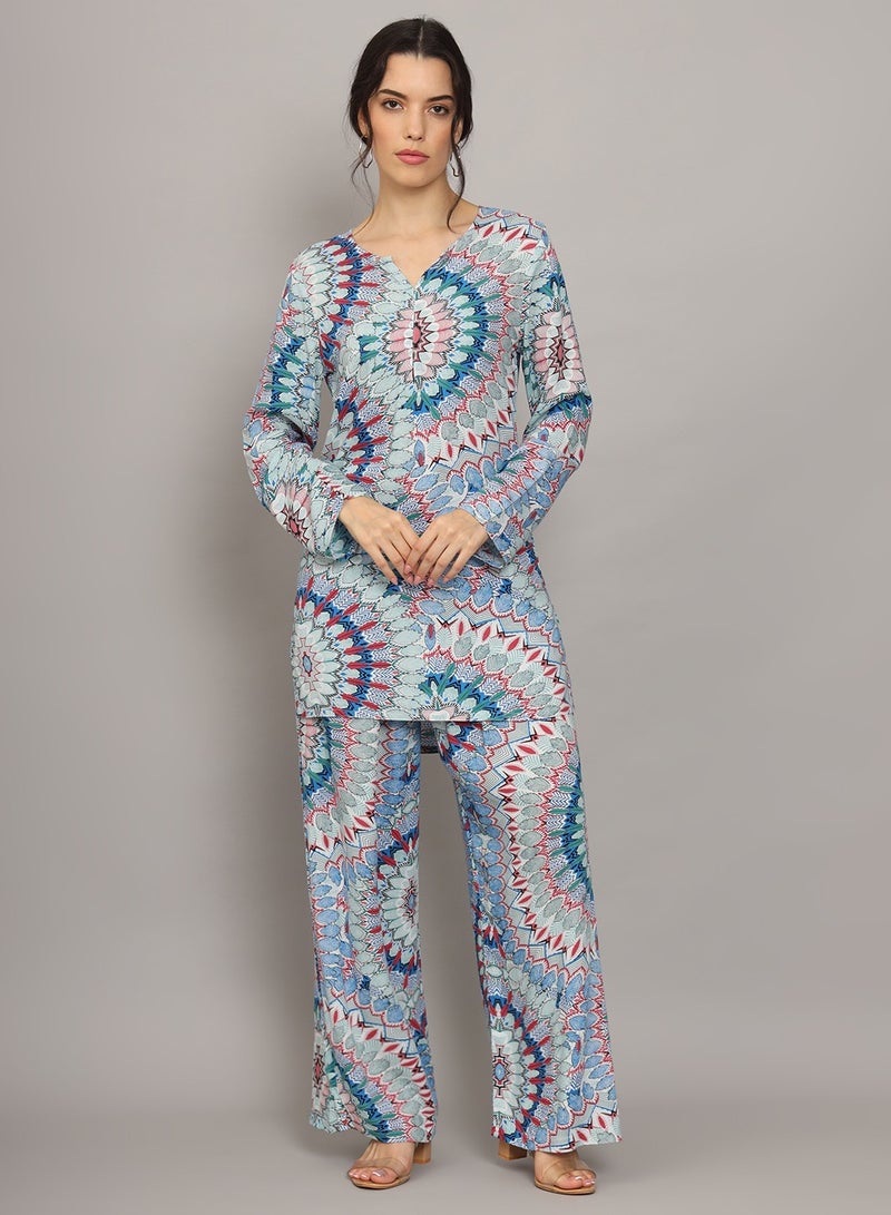 Alaya Printed Rayon Co-Ord Set for Women-AL4000 - Image 1