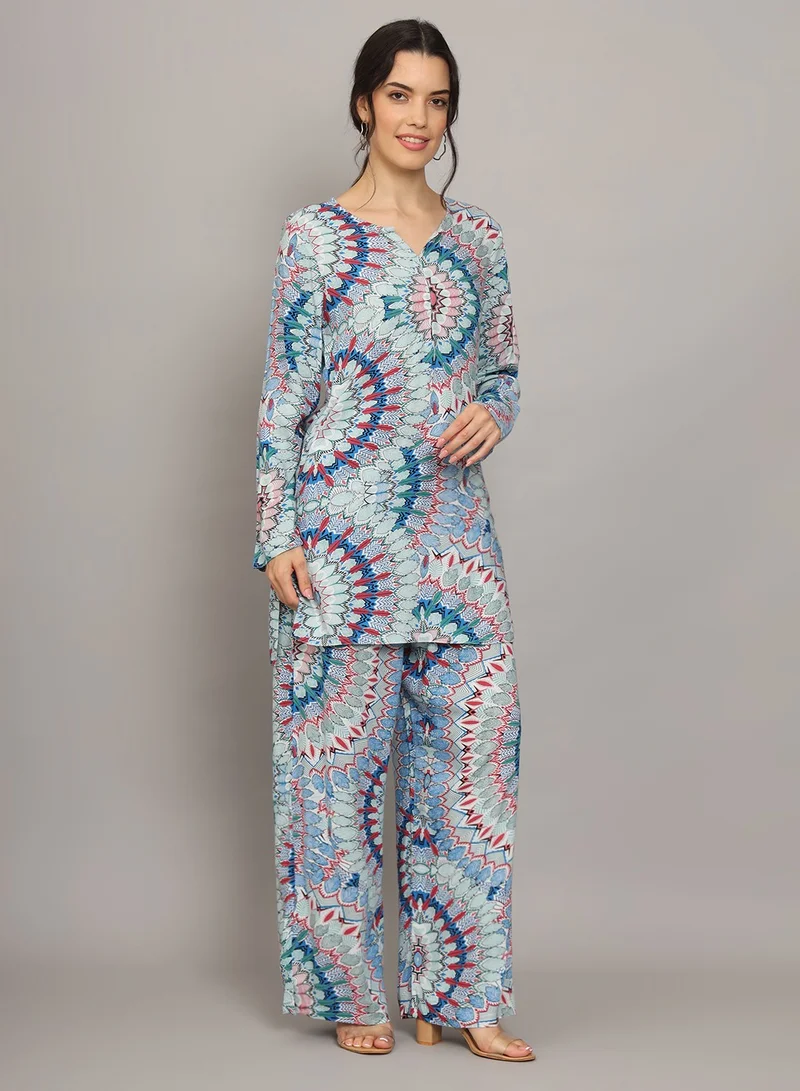 Alaya Printed Rayon Co-Ord Set for Women-AL4000