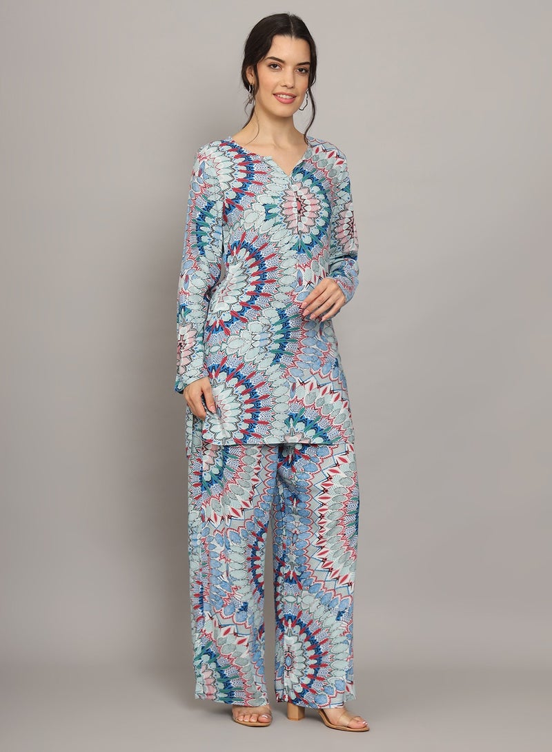 Alaya Printed Rayon Co-Ord Set for Women-AL4000 - Image 3