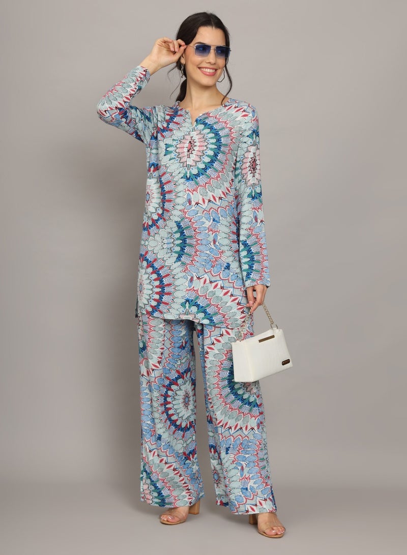 Alaya Printed Rayon Co-Ord Set for Women-AL4000 - Image 5
