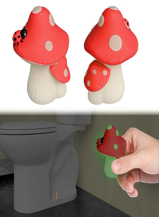 boeemi Cute Mushroom Toilet Bolt Covers Decorative Glow in The Dark Toilet Caps Bathroom Decor for Floor Bolt Screws (2PCS, PLA, Easy Install) - Image 1