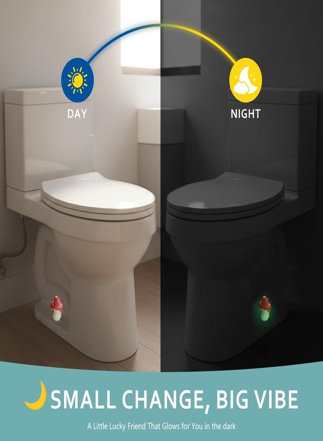 boeemi Cute Mushroom Toilet Bolt Covers Decorative Glow in The Dark Toilet Caps Bathroom Decor for Floor Bolt Screws (2PCS, PLA, Easy Install) - Image 2