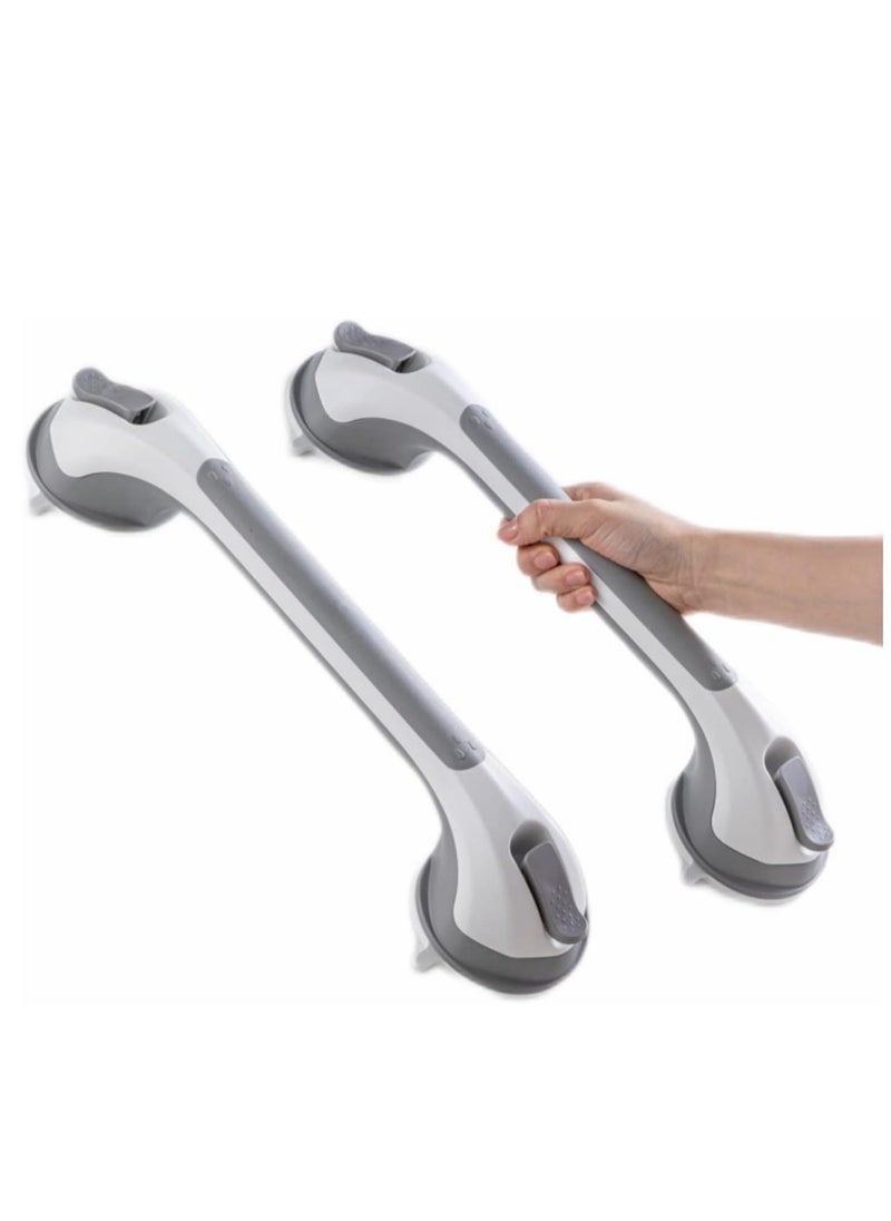 Beauenty Grab Bars for Bathtubs and Showers 2 Pack Suction Grab Bar, Heavy Duty Shower Handle Removable Bath Handrails for Seniors and Elderly, Bathroom Safety Grip No Drilling Waterproof,Grey  - Image 1