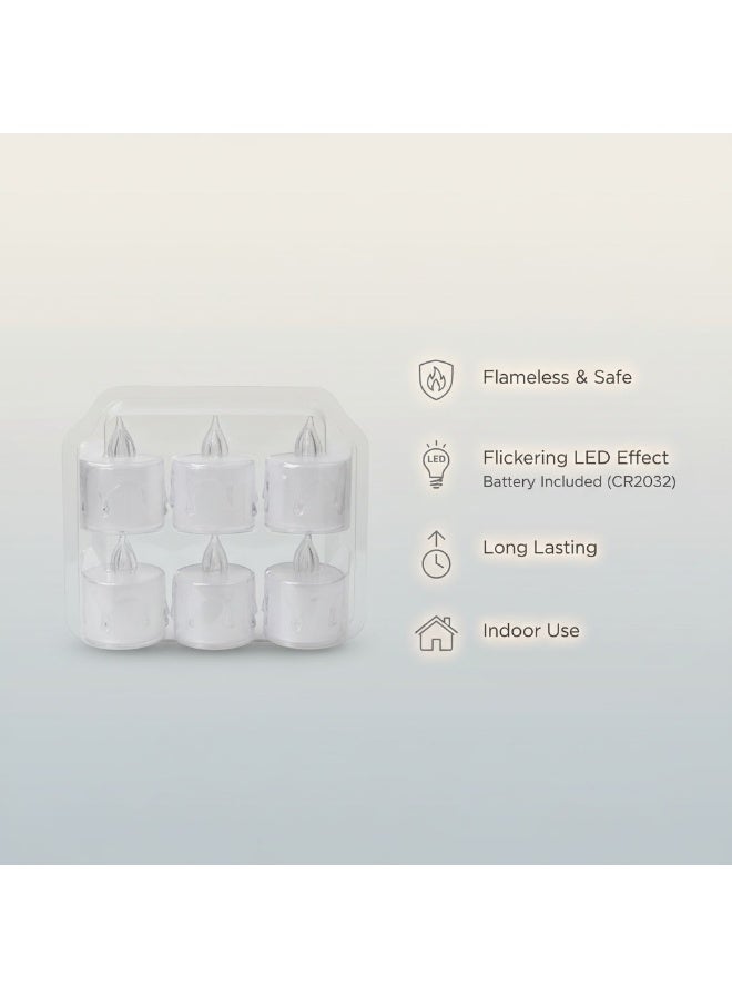OMG 6PCS Flameless LED Tea Light Candles Warm White Flickering Battery Operated (CR2032 Included) Smokeless Safe Decorative Lights for Home Wedding Party - Image 5