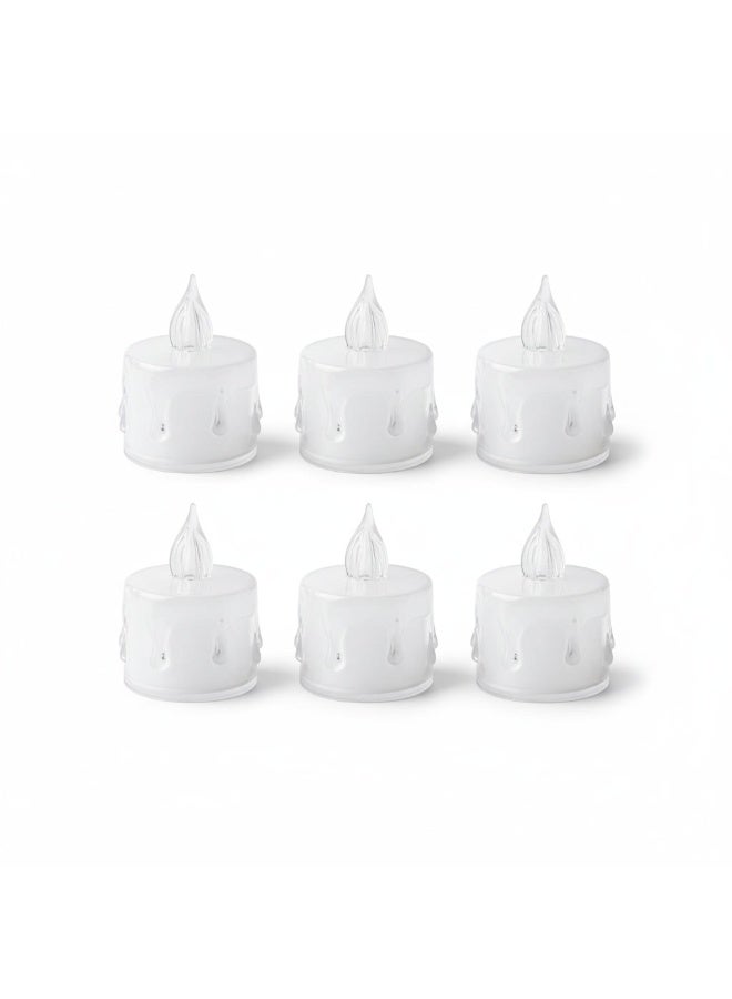 OMG 6PCS Flameless LED Tea Light Candles Warm White Flickering Battery Operated (CR2032 Included) Smokeless Safe Decorative Lights for Home Wedding Party - Image 1