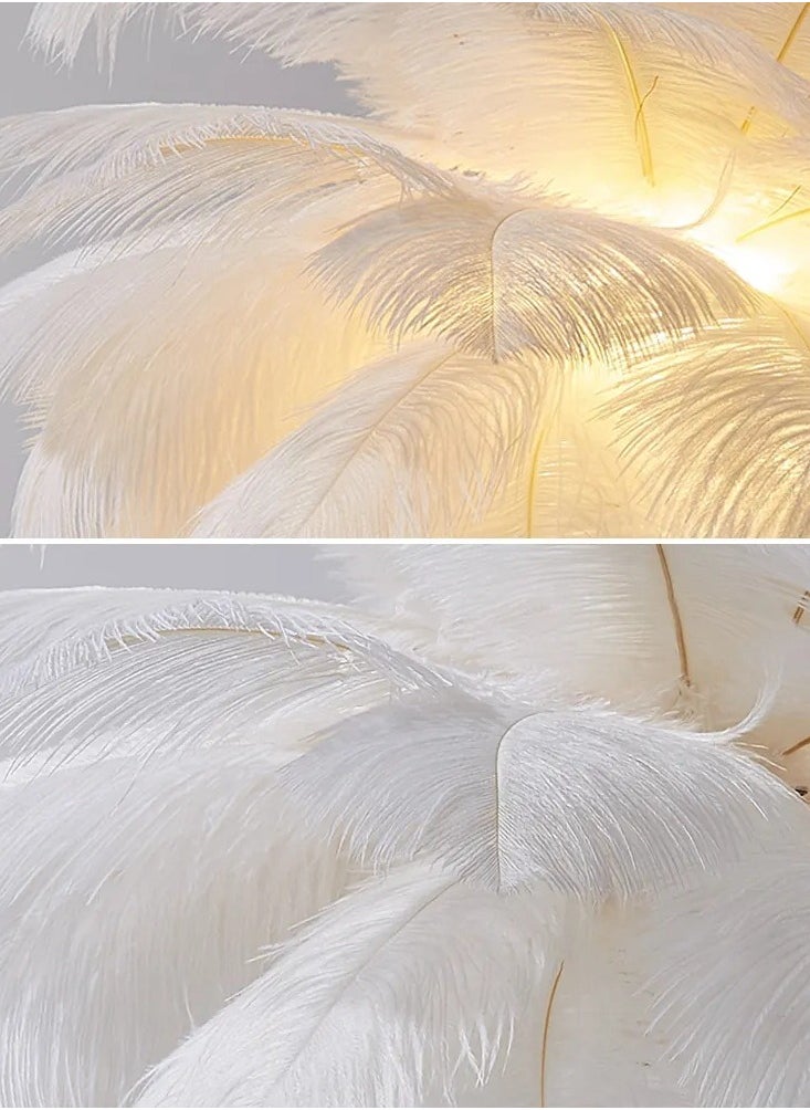Coconut Tree Shaped Night Light Decorative Feather Head Living Room Accent Table Lamp