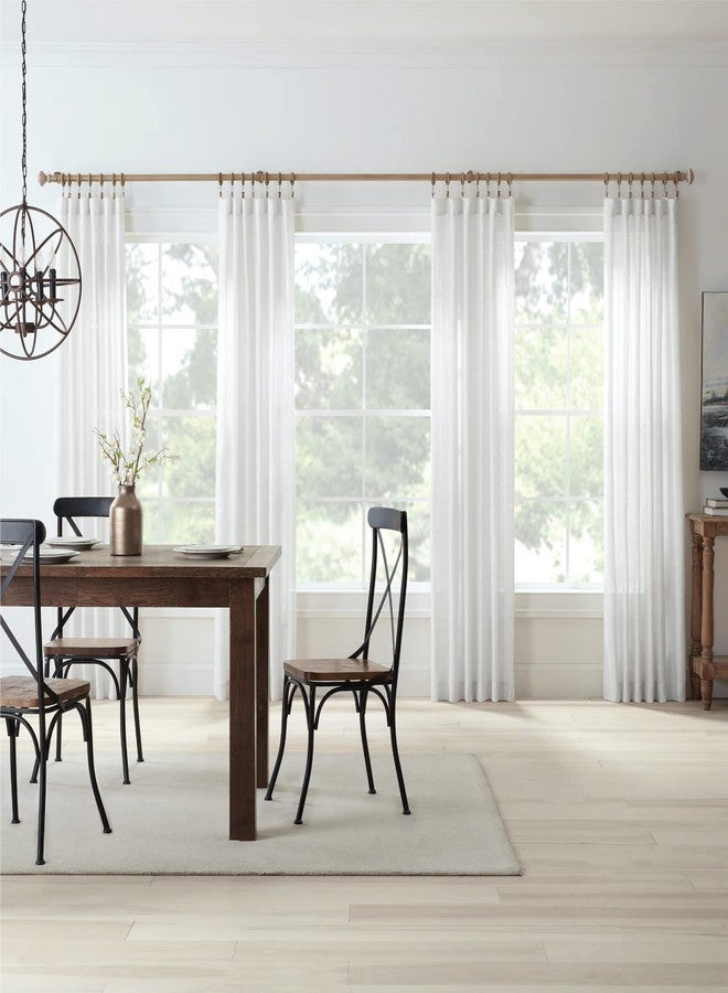 مود حلقات تثبيت ستائر مشطوفة من مجموعة MODE Farmhouse، طقم من 14 حلقة ستائر مع مشابك، تناسب أطقم قضبان ستائر MODE Farmhouse، مقاس 1 3/4 بوصة، خشب البلوط المعتق - Image 4