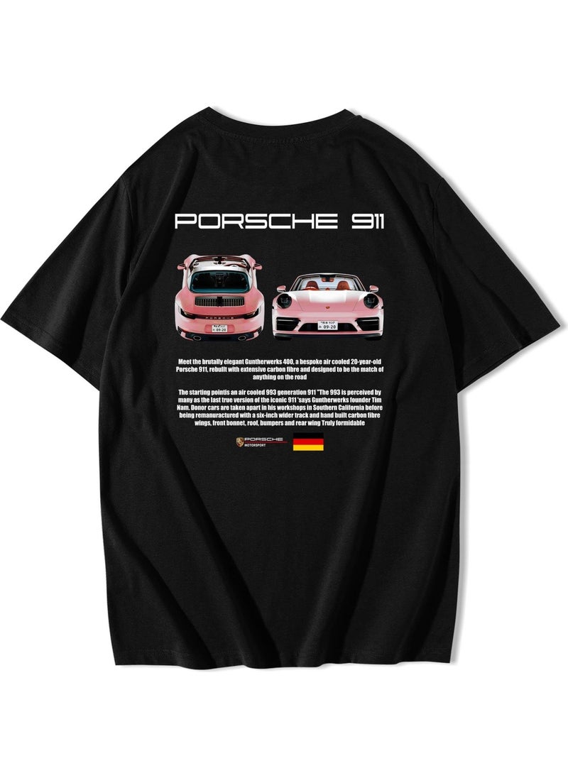 BRZ Collection - Unisex Oversize Porsche 911 T-Shirt Black - Image 1
