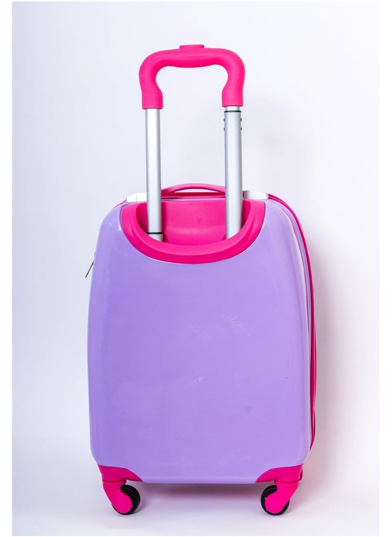 l'elefante Princess Character Kids Trolley Bag – 18-Inch Purple Rolling Backpack for Girls – Lightweight Durable School Travel Luggage with Wheels, Handle, and Spacious Compartments  - Image 2