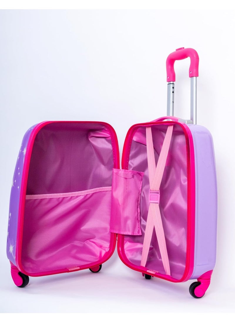 l'elefante Princess Character Kids Trolley Bag – 18-Inch Purple Rolling Backpack for Girls – Lightweight Durable School Travel Luggage with Wheels, Handle, and Spacious Compartments  - Image 5
