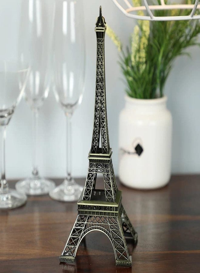 Selifaur 13 cm Metal Eiffel Tower Antique Vintage Statue for Office, Home, Desk Decor, Table Stand Holder Decorative Showpeice Unique Gift and Many Occasions (Bronze Color) - Image 5