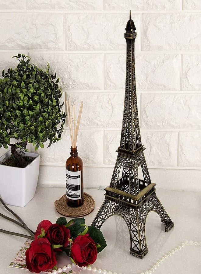 Selifaur 13 cm Metal Eiffel Tower Antique Vintage Statue for Office, Home, Desk Decor, Table Stand Holder Decorative Showpeice Unique Gift and Many Occasions (Bronze Color) - Image 2