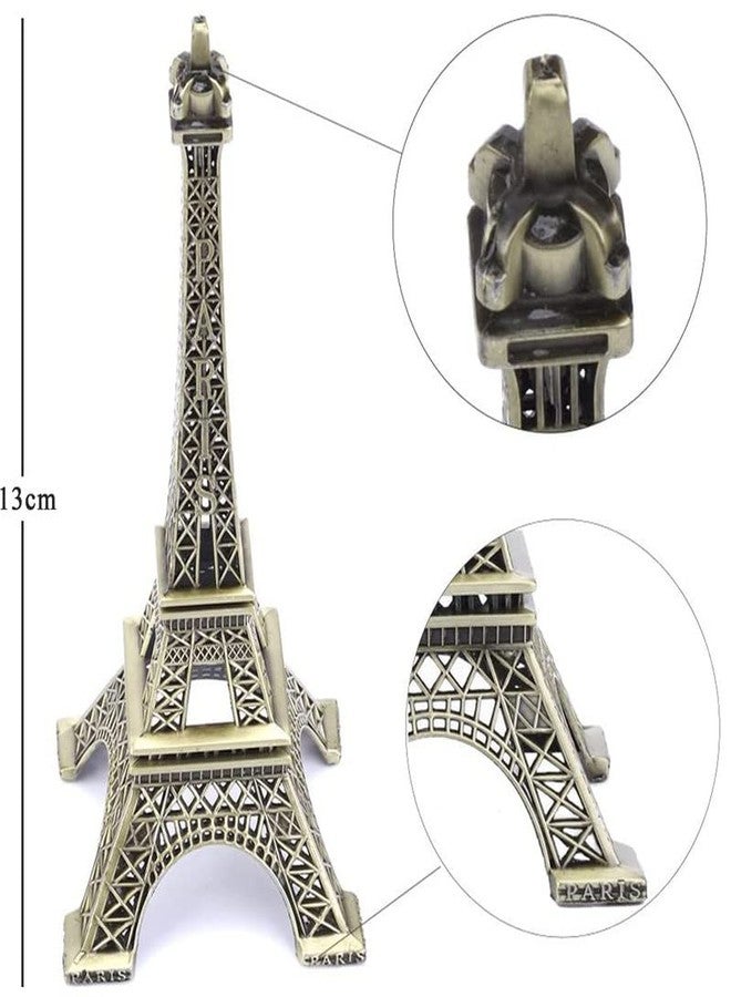 Selifaur 13 cm Metal Eiffel Tower Antique Vintage Statue for Office, Home, Desk Decor, Table Stand Holder Decorative Showpeice Unique Gift and Many Occasions (Bronze Color) - Image 3