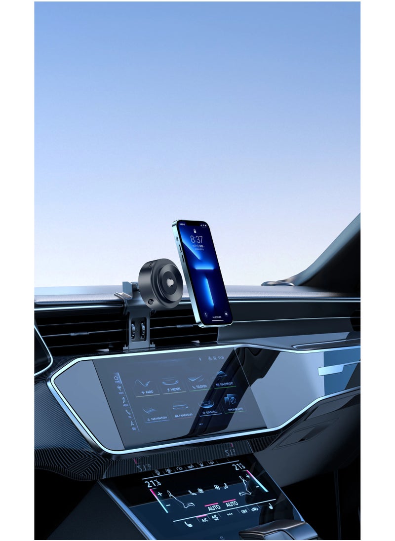 GREEN LION - Auto-Suction Phone Holder / 1.5 KG Adsorption Force / N52 Strong Magnets / One Handed Operation / Compact Design / Maximum Flexibility / 30 Days Working Time - Black - Image 1