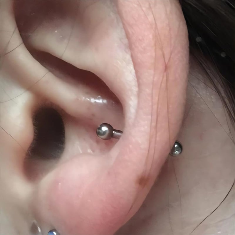 NewkeepsR Steel 5 Pairs-16G Bridge Cheek Dimple Nipple Piercing Straight Barbell Short Industrial Bars Jewelry, Length 8mm/10mm/12mm/14mm/16mm - Image 5