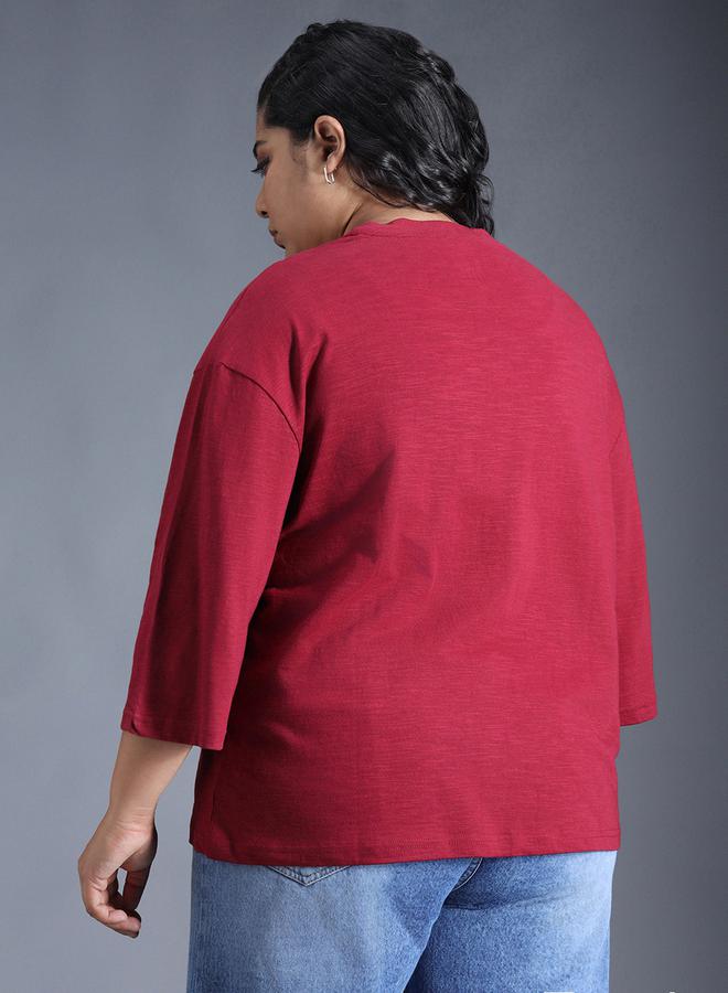 HIGH STAR Plus Size Solid Cotton Boxy Fit T-Shirt by Styli - Image 3