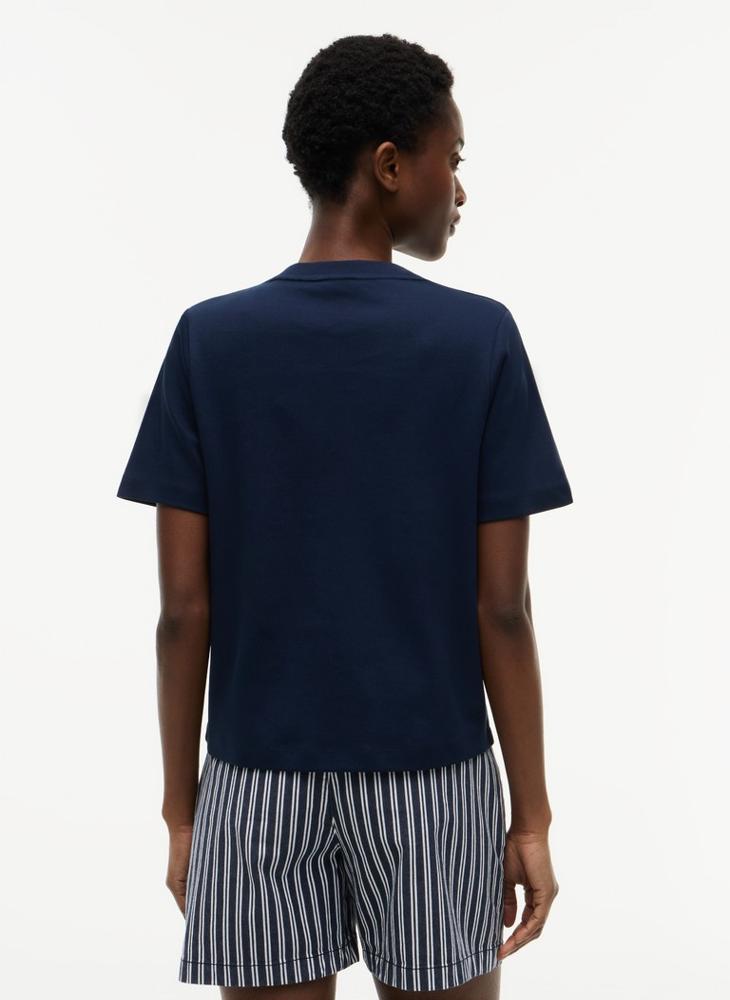 TOMMY HILFIGER Boxy Interlock Knit T-Shirt - Image 2