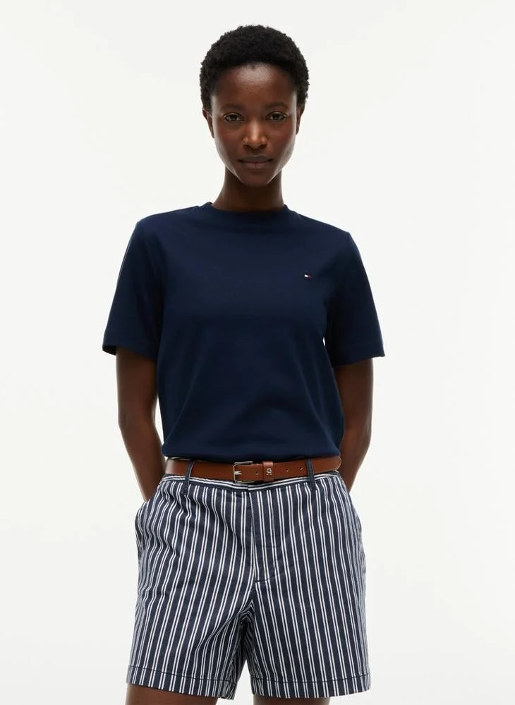 Boxy Interlock Knit T-Shirt