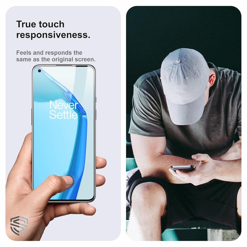 Skyddshield Military-Grade Gorilla Tempered Glass For OnePlus 9 and OnePlus 8T (6.55 Inch) With Installation Kit | Edge to Edge Coverage | Black - Image 4