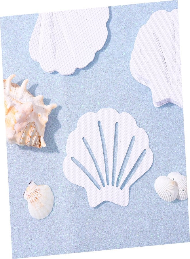 TOPBATHY 12PCS Non-Slip Bathtub Stickers: Sea Shell Shaped Safety Shower Treads, Adhesive Appliques Bathroom Floor Decal, White Anti Slip Shower Strips - Image 4