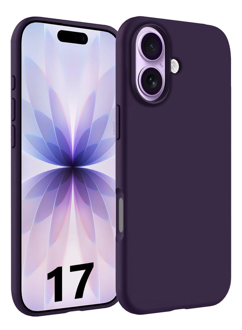 Silicone Protective Phone Case for iPhone 17 - Soft Anti-Scratch Microfiber Lining Ultra Slim Drop Protection Phone Cover - Purple - Image 1