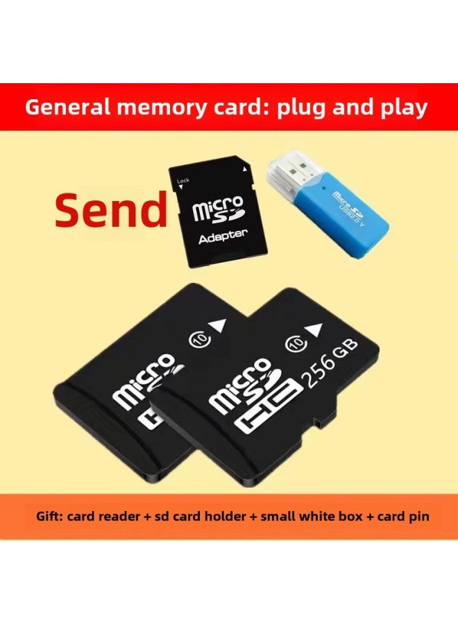 High-speed Memory Card 128g Driving Recorder 64gsd Card Monitoring Camera 32g Memory Card Tf-Color:Card + Card Holder + Card Reader-Capacity:256GB  - Image 1