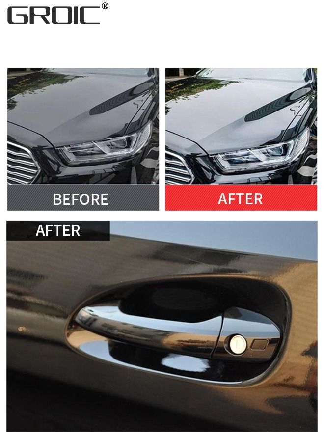 GROIC شمع السيارة الصلب لجميع السيارات الملونة، منظف مجموعة شمع السيارة، طلاء سيراميك تلقائي مقاوم للخدش، 200 جرام مع إسفنجة شمع ومنشفة مجانية - Image 5